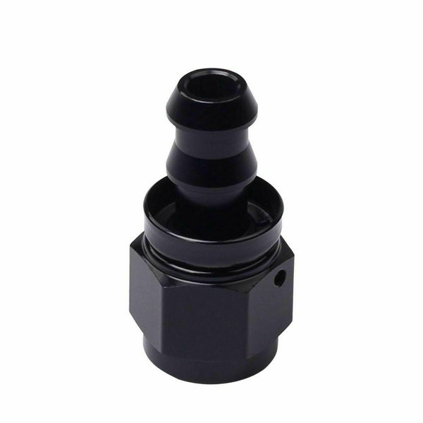 2PC Black AN 4 Straight Aluminum Push on Oil Fuel Line Hose End Fitting 4-AN - www.blackhorse-racing.com