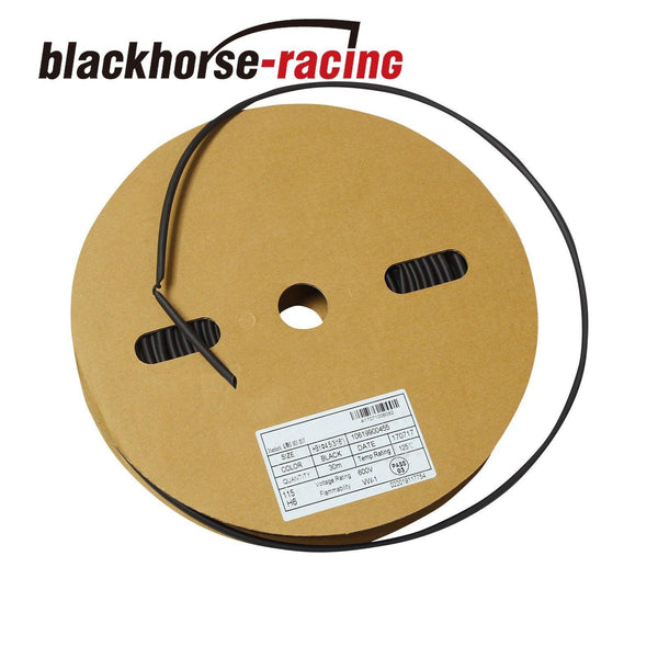 100 FT/100' Feet 3/16'' 5mm Polyolefin 2:1 Heat Shrink Tubing Tube Cable UL Black - www.blackhorse-racing.com
