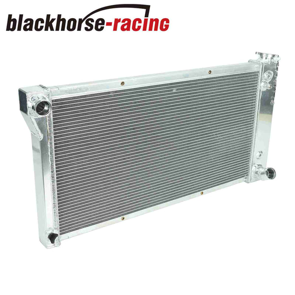 For 67-72 Chevy C/K10/20/30 Blazer 3 Row Aluminum Radiator+2X 12" Slim Fan Black