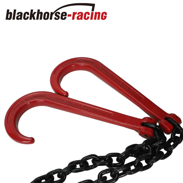 V-Chain w/ 3/8 x 3'Legs+15"J-Hook+Cradle Eye Grab Hooks G80 Tow Recovery 7100WLL