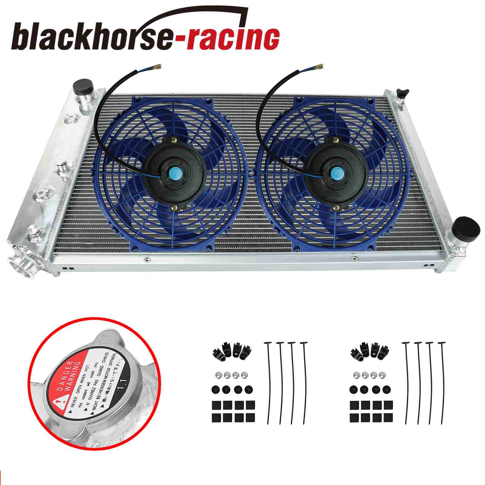 For 69-88 Chevy Camaro/Impala/Cutlass 2PCS 10" Slim Fan+ 3 Row Aluminum Radiator