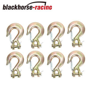8PCS 3/8 Inch Trailer Truck Clevis Slip Hook G70 Tow Chain Hook Steel With Latch