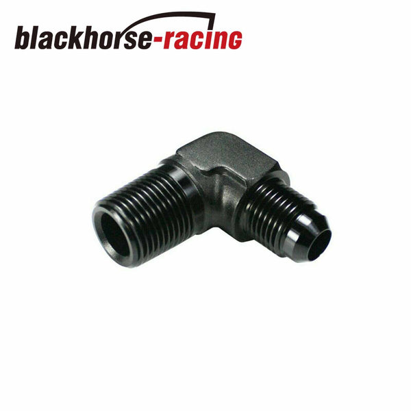 -6AN Flare 90 Degree 3/8 NPT Fitting Male Union BLACK