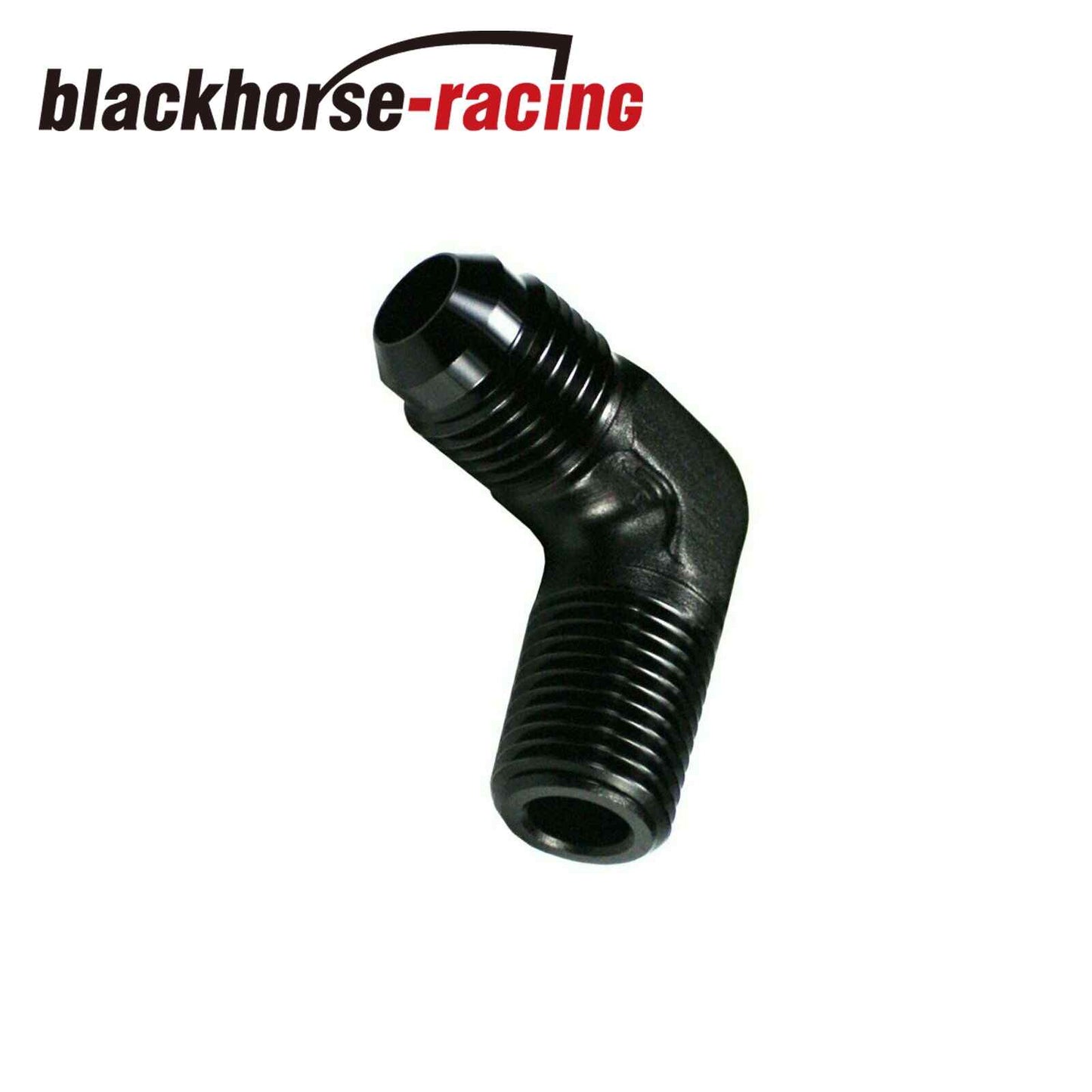 
                  
                    -6AN Flare 90 Degree 1/4 NPT Fitting Male Union BLACK
                  
                