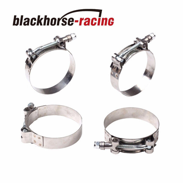 4PC For 2-1/4'' Hose (2.48"-2.8") 301 Stainless Steel T Bolt Clamps 63mm-71mm - www.blackhorse-racing.com