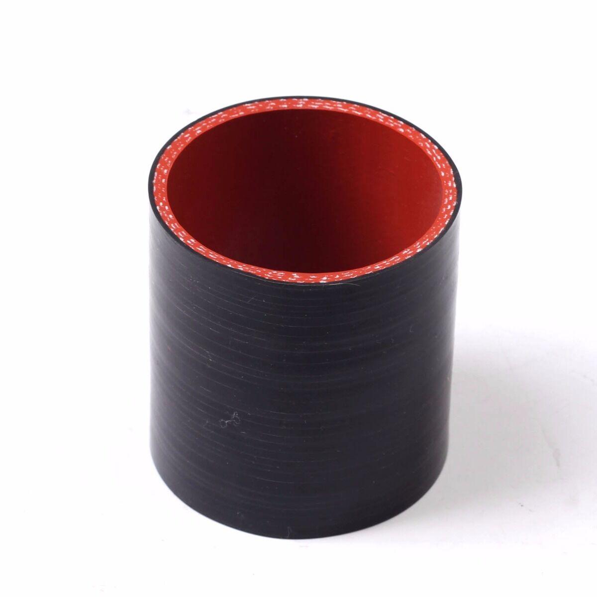 2 1/2" 2.5" Straight Silicone Hose Pipe Black-Red 63mm Intercooler Coupler Turbo - www.blackhorse-racing.com