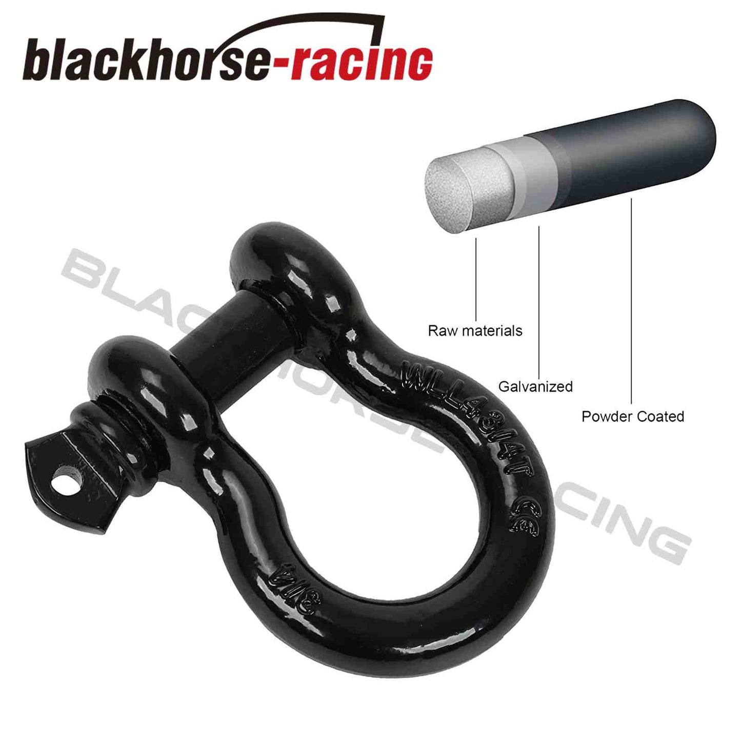 
                  
                    (4) 3/4" D Ring Shackle 57,000 lbs Maximum Break Strength Fits Vehicle Recovery
                  
                