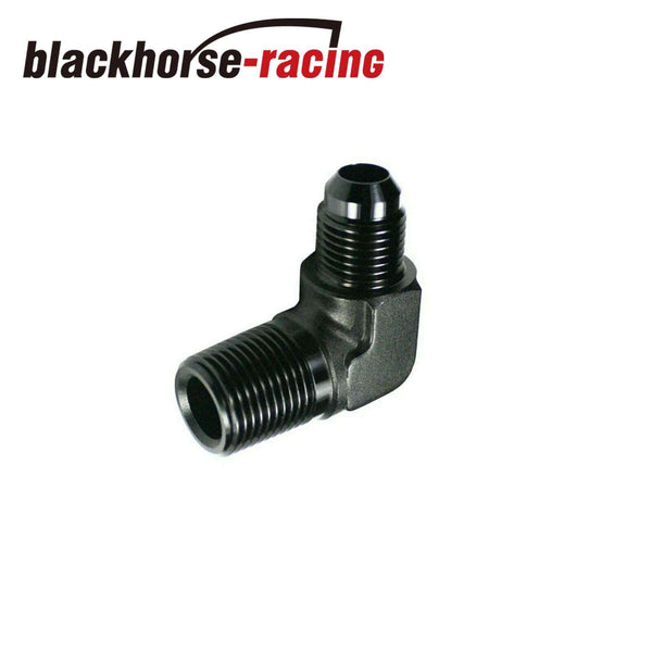 -6AN Flare 90 Degree 3/8 NPT Fitting Male Union BLACK