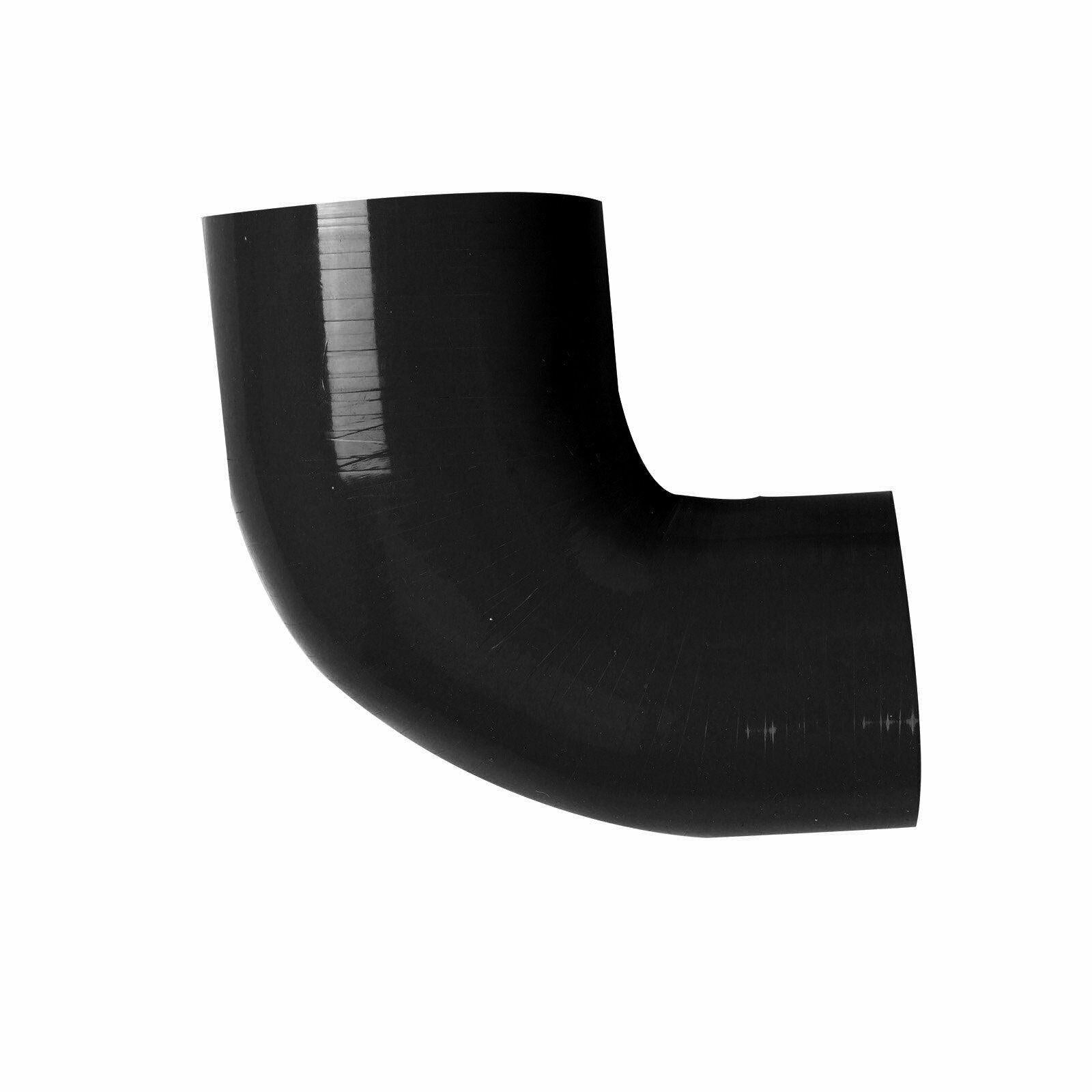 3.5"-4" 89mm-102mm 90 Degree Elbow Turbo/Intercooler Silicone Coupler Hose Black - www.blackhorse-racing.com