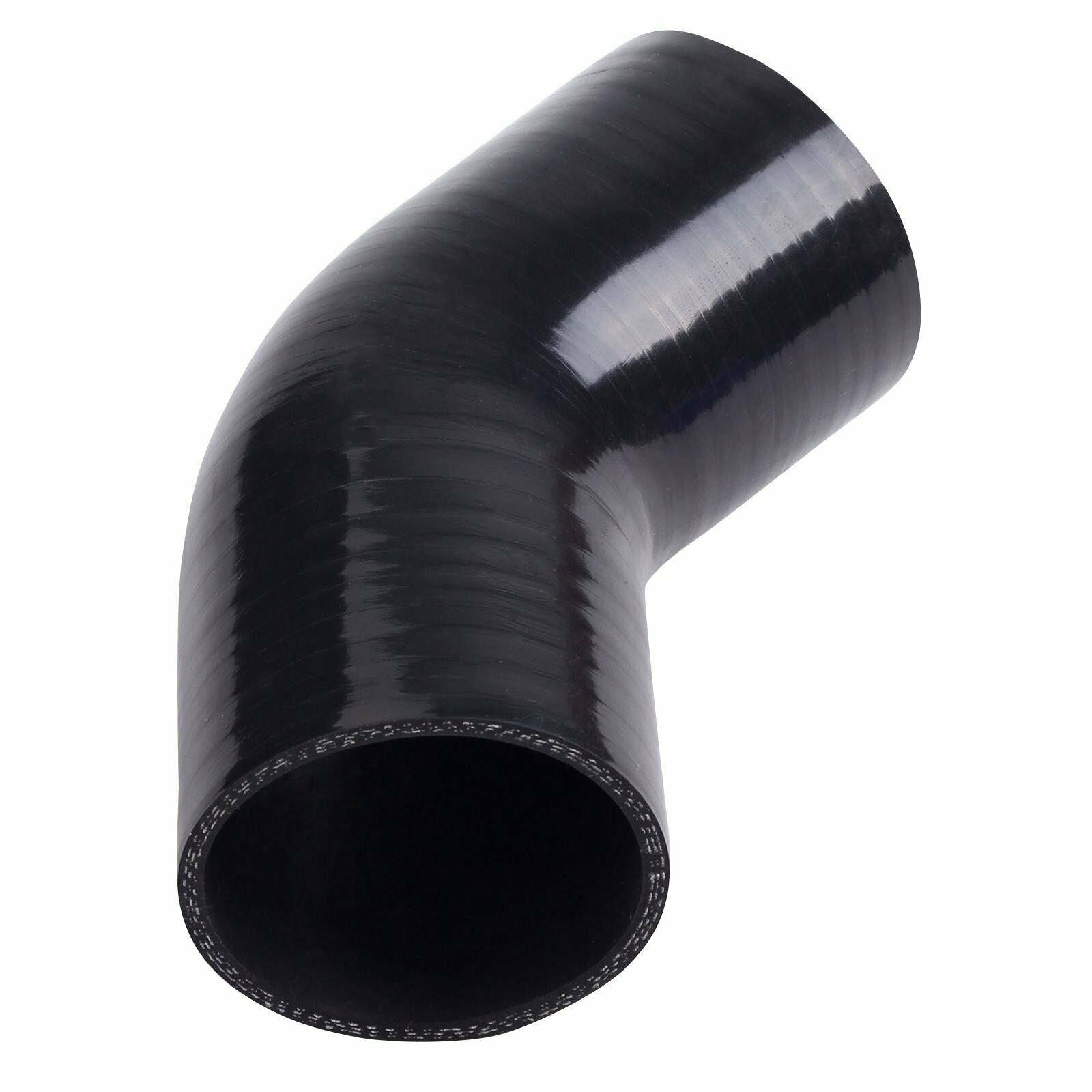 4" 4-ply 45 Degree Elbow Turbo/Intercooler/Intake Silicone Coupler Hose Black - www.blackhorse-racing.com
