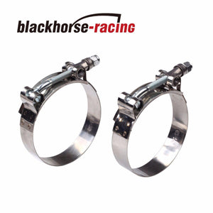 2PC For 4'' Hose (4.25"-4.57") 301 Stainless Steel T Bolt Clamps 108mm-116mm - www.blackhorse-racing.com
