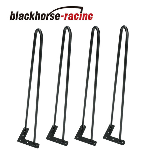 22" Coffee Table Metal Hairpin Legs Solid Iron Bar Black Set of 4 - www.blackhorse-racing.com