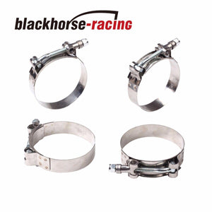4PC For 4-1/4'' Hose (4.49"-4.8") 301 Stainless Steel T Bolt Clamps 114mm-122mm - www.blackhorse-racing.com