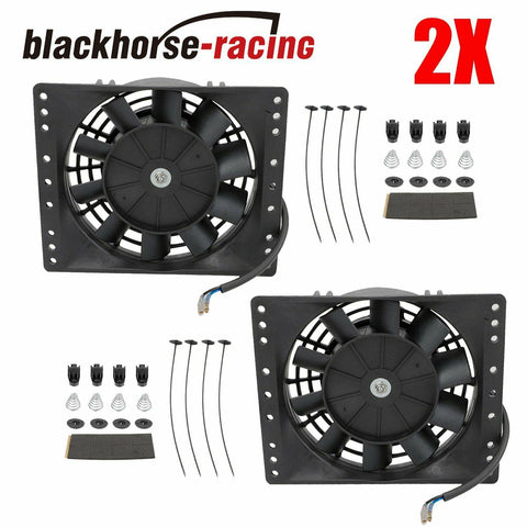 2X 6 Inch Push Pull Electric Cooling Radiator Slim Fan 12V 650CFM Reversible Kit - www.blackhorse-racing.com