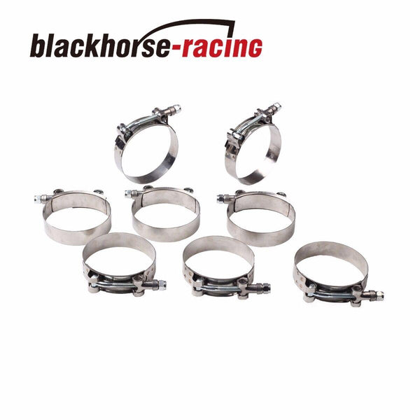 8PC For 2-1/2'' Hose (2.76"-3.07") 301 Stainless Steel T Bolt Clamps 70mm-78mm - www.blackhorse-racing.com
