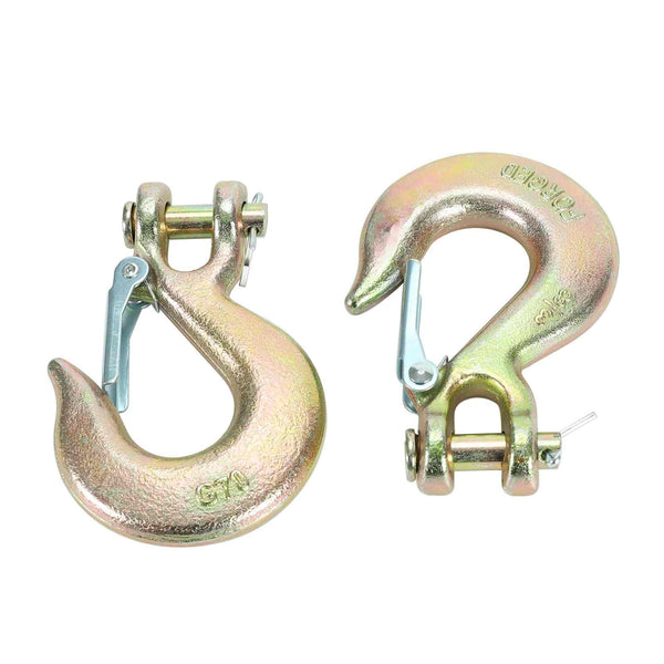 2PCS 3/8" Inch Trailer Truck Clevis Slip Hook Tow Chain Hook Grade 70 With Latch