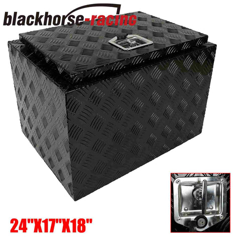 Black Aluminum Pickup Truck 24"X17"X18" Underbody Bed Tool Box Trailer Storage