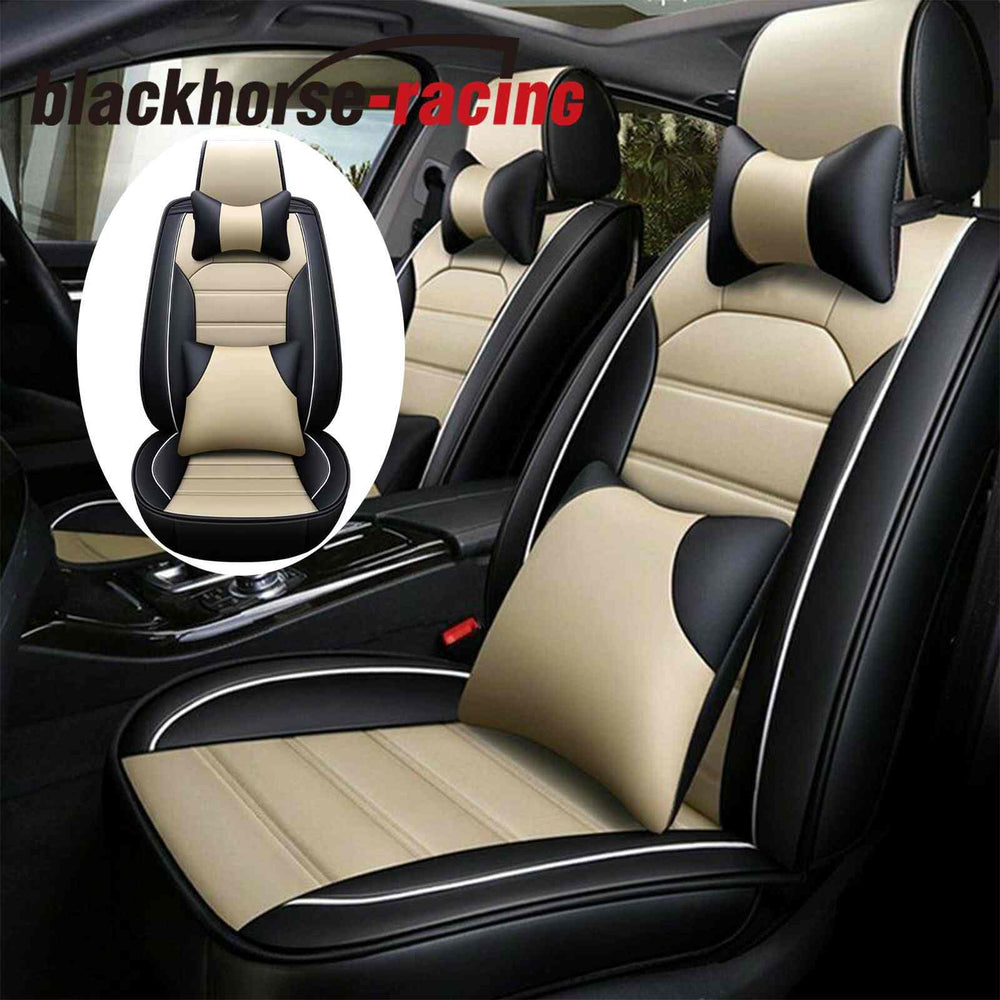Luxury 5-Seat Car Seat Cover Cushion Set Front Rear Back Cover Universal Fit