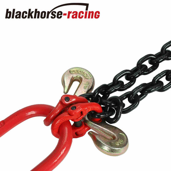 V-Chain w/ 3/8 x 3'Legs+15"J-Hook+Cradle Eye Grab Hooks G80 Tow Recovery 7100WLL