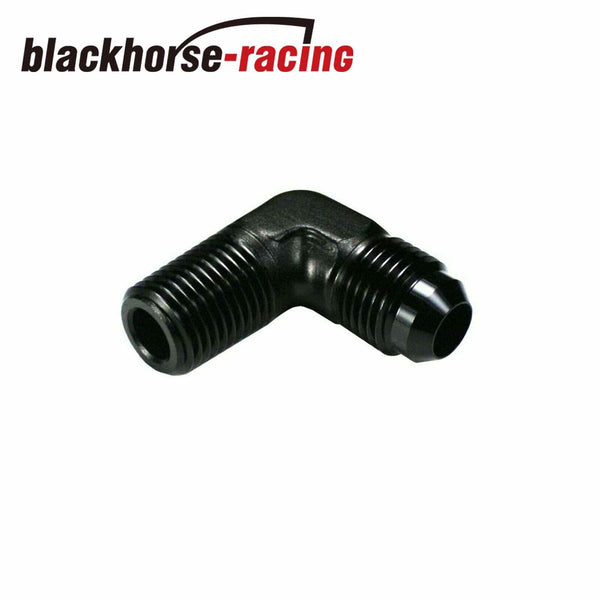 -6AN Flare 90 Degree 1/4 NPT Fitting Male Union BLACK