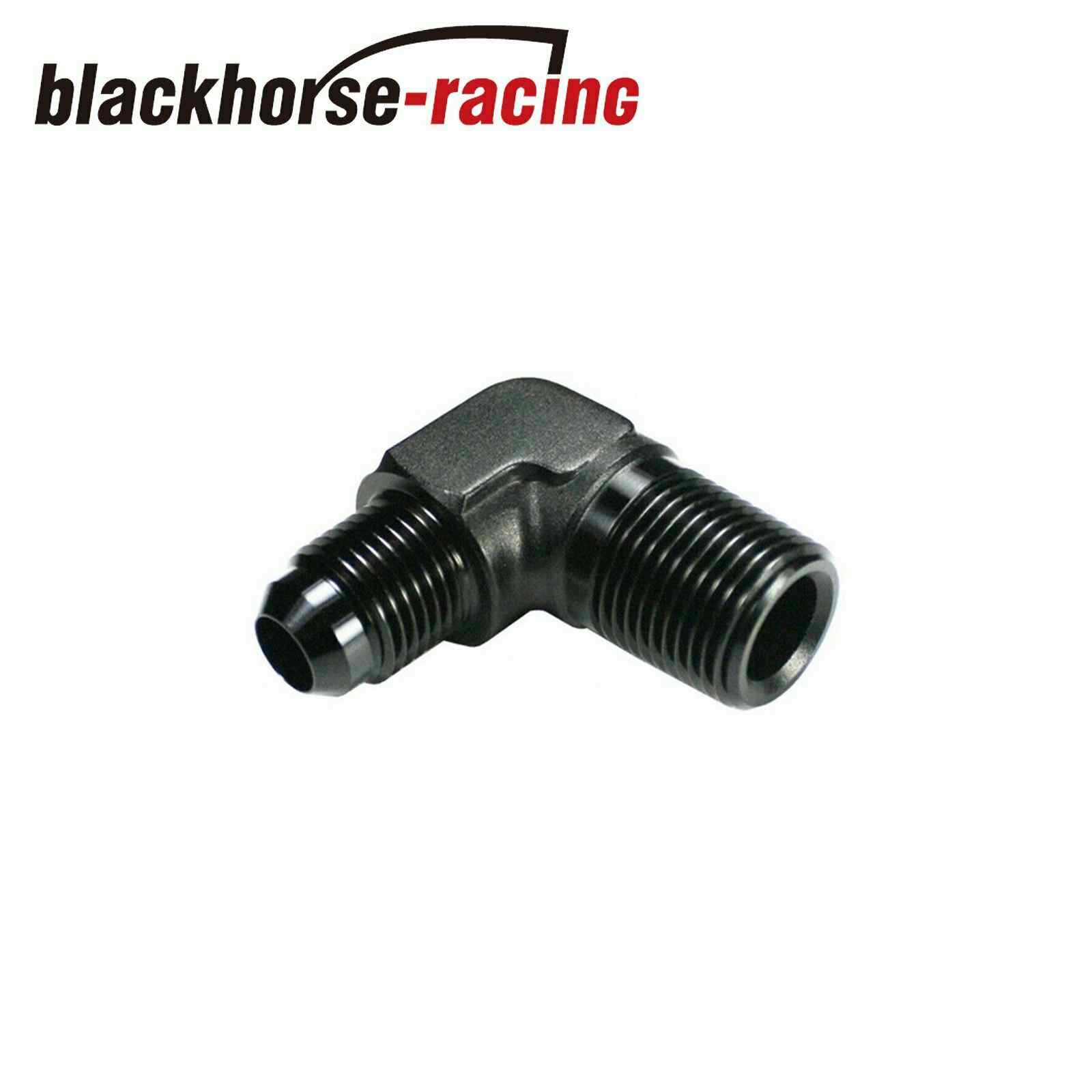 -6AN Flare 90 Degree 3/8 NPT Fitting Male Union BLACK