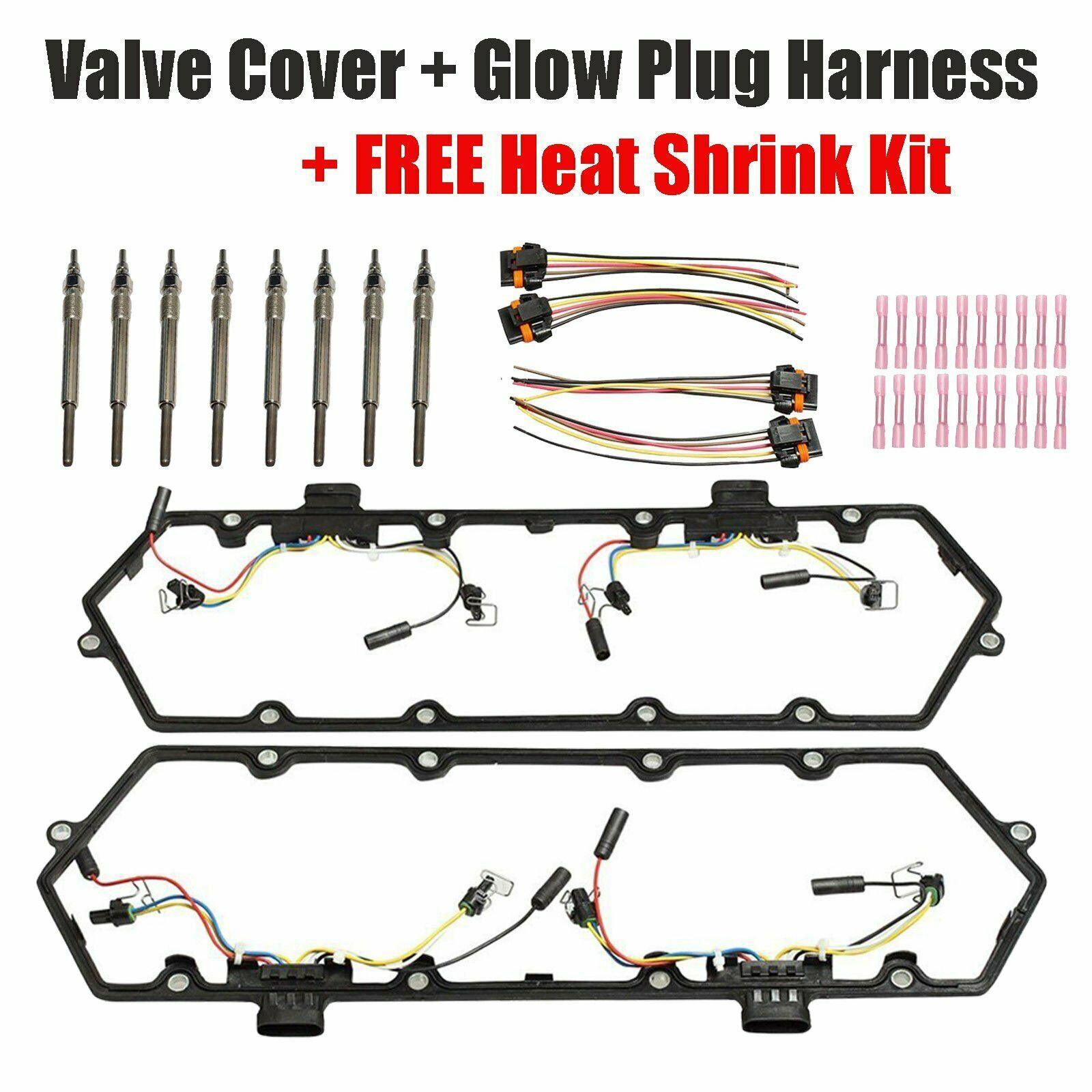 Fit 94-97 Ford 7.3L Powerstroke Diesel Valve Cover Gaskets Harness + Glow Plug - www.blackhorse-racing.com