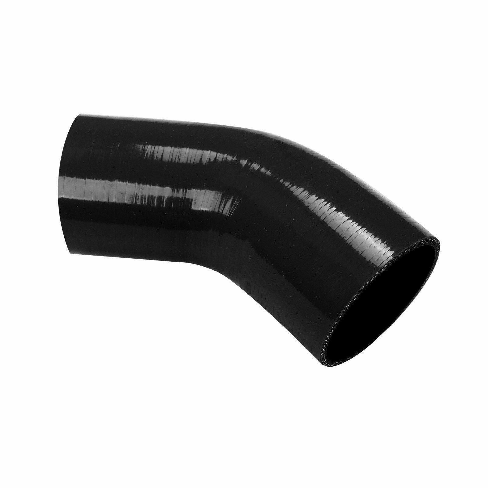 3"-2.5" 76mm-63mm 45 degree Turbo/Intake/Intercooler Silicone Coupler Hose BLACK - www.blackhorse-racing.com
