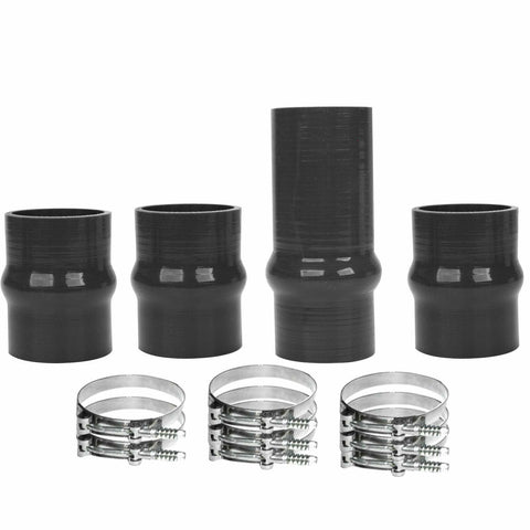 INTERCOOLER BOOT KIT SILICONE FOR 03-07 DODGE Cummins BLACK WITH CLAMPS - www.blackhorse-racing.com