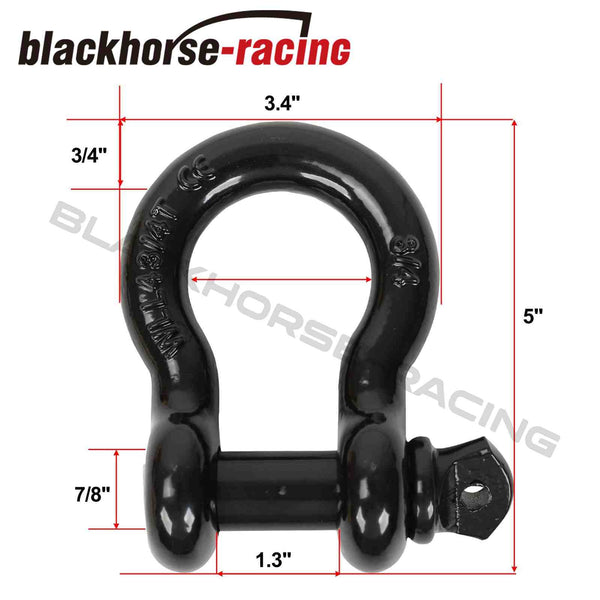 (4) 3/4" D Ring Shackle 57,000 lbs Maximum Break Strength Fits Vehicle Recovery