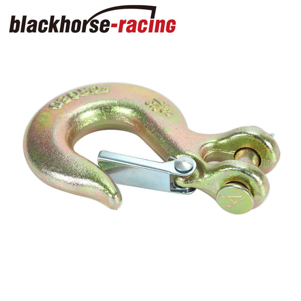 (4)5/16" Inch Grade 70 Clevis Slip Hook Tow Chain Hook w/ Latch Forged For Truck