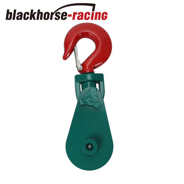 Snatch Block With Hook 4 Ton 4 1/2" Wire Rope Sheave Wrecker Tow Truck Recovery