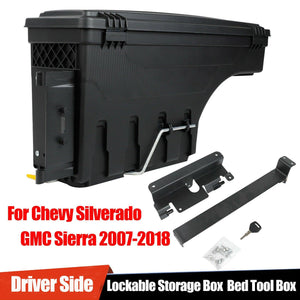 For Chevy Silverado GMC Sierra 07-18 Truck Bed Storage Box Toolbox Left Driver - www.blackhorse-racing.com