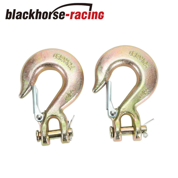 2PCS 3/8" Inch Trailer Truck Clevis Slip Hook Tow Chain Hook Grade 70 With Latch
