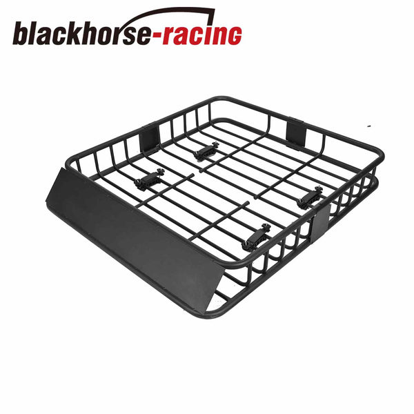 43" Black Steel Roof Top Rack Heavy Duty Top Luggage Cargo Carrier For Truck SUV