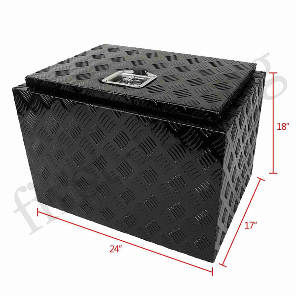 Black Aluminum Pickup Truck 24"X17"X18" Underbody Bed Tool Box Trailer Storage