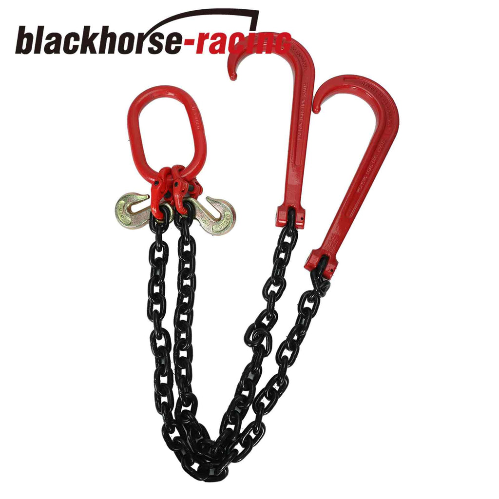 V-Chain w/ 3/8 x 3'Legs+15J-Hook+Cradle Eye Grab Hooks G80 Tow