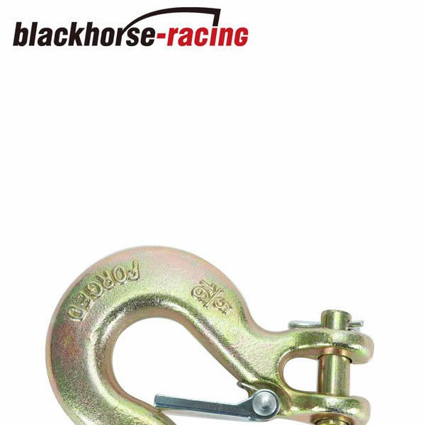 (4)5/16" Inch Grade 70 Clevis Slip Hook Tow Chain Hook w/ Latch Forged For Truck