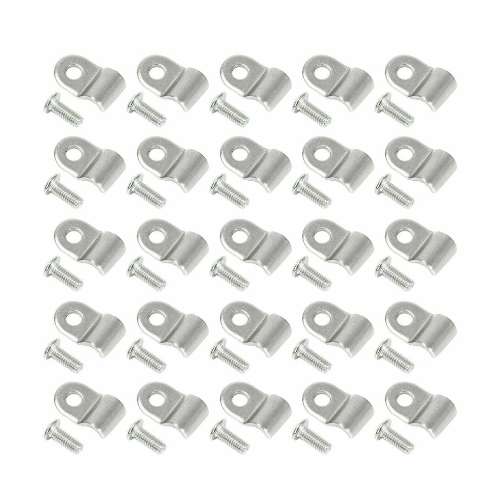 50X 3/16" Stainless Steel Brake Line Clamp & Screw Street Rod Truck Du