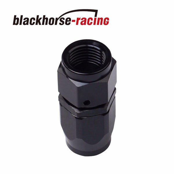 2PC Black AN 6 Straight Aluminum Swivel Oil Fuel Line Hose End Fitting 6-AN - www.blackhorse-racing.com