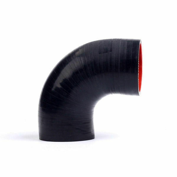 Black-red 3.5" inch 90 Degree Elbow Silicone Hose Coupler 89 mm Intercooler Pipe - www.blackhorse-racing.com