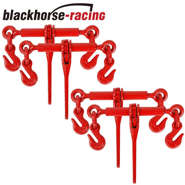 Ratchet Load Binders 1/4"-5/16" (4)Chain Hook Tie Down Rigging Equipment 2200LBS