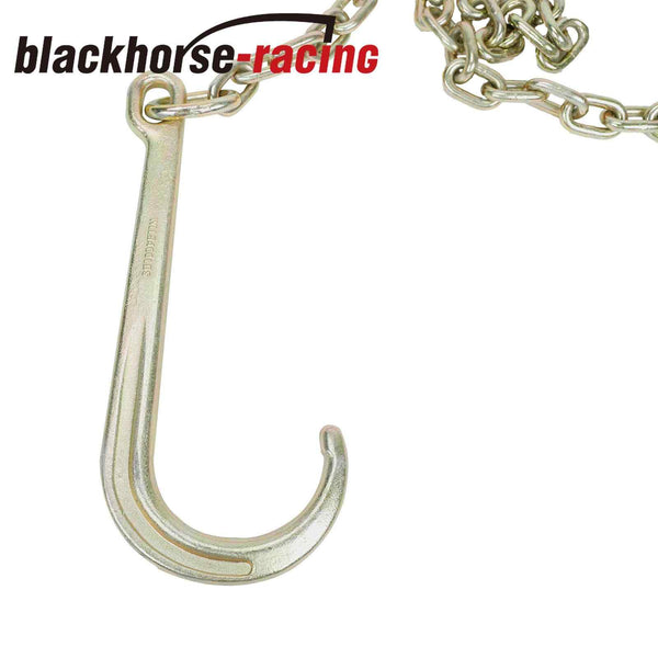 4 Pack 5/16" x 6' Long Shank 15" J Hook Tow Chain w/ RTJ Cluster & Grab Hook