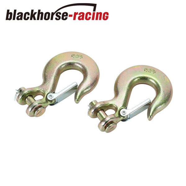 (4)5/16" Inch Grade 70 Clevis Slip Hook Tow Chain Hook w/ Latch Forged For Truck