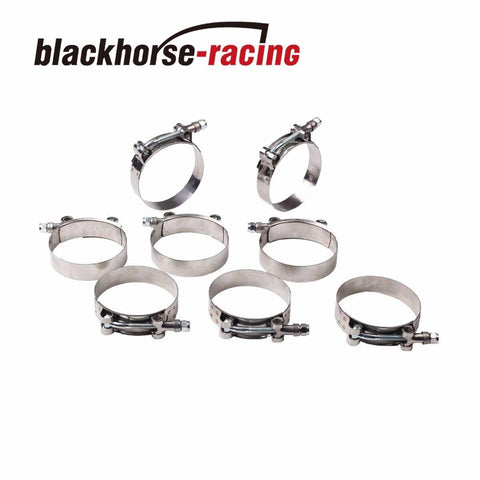 8PC For 1'' Hose (1.26"-1.46") 301 Stainless Steel T Bolt Clamps 32mm-37mm - www.blackhorse-racing.com