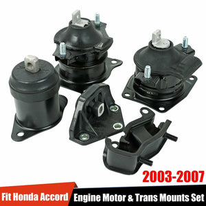 6PCS Engine Motor & Trans Mounts Set For 2003-2007 Honda Accord 3.0L Auto Trans - www.blackhorse-racing.com
