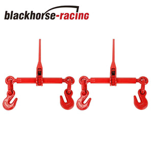 2 PACK Ratchet Chain Load Binder 3/8"-1/2" Chain Hook Tie Down Rigging Equipment