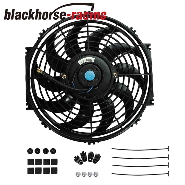 For 67-72 Chevy C/K10/20/30 Blazer 3 Row Aluminum Radiator+2X 12" Slim Fan Black