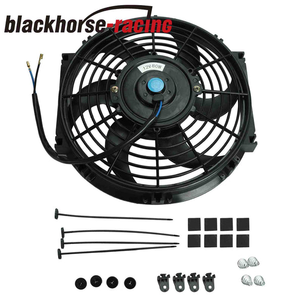 Universal 15 Row Aluminum Transmission Oil Cooler + 10" Cooling Radiator Fan Kit