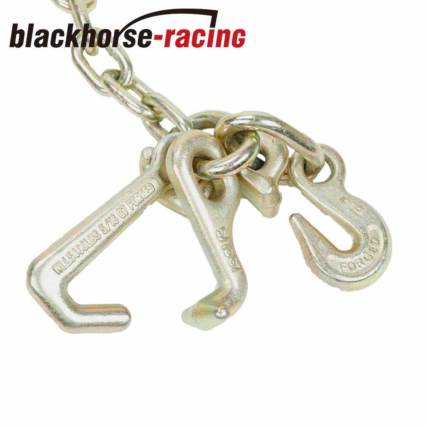 
                  
                    5/16" x 6' Long Shank 15" J Hook Tow Chain w/ RTJ Cluster & Grab Hook 2 Pack
                  
                