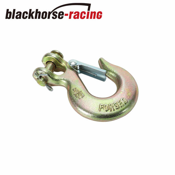 (4)5/16" Inch Grade 70 Clevis Slip Hook Tow Chain Hook w/ Latch Forged For Truck